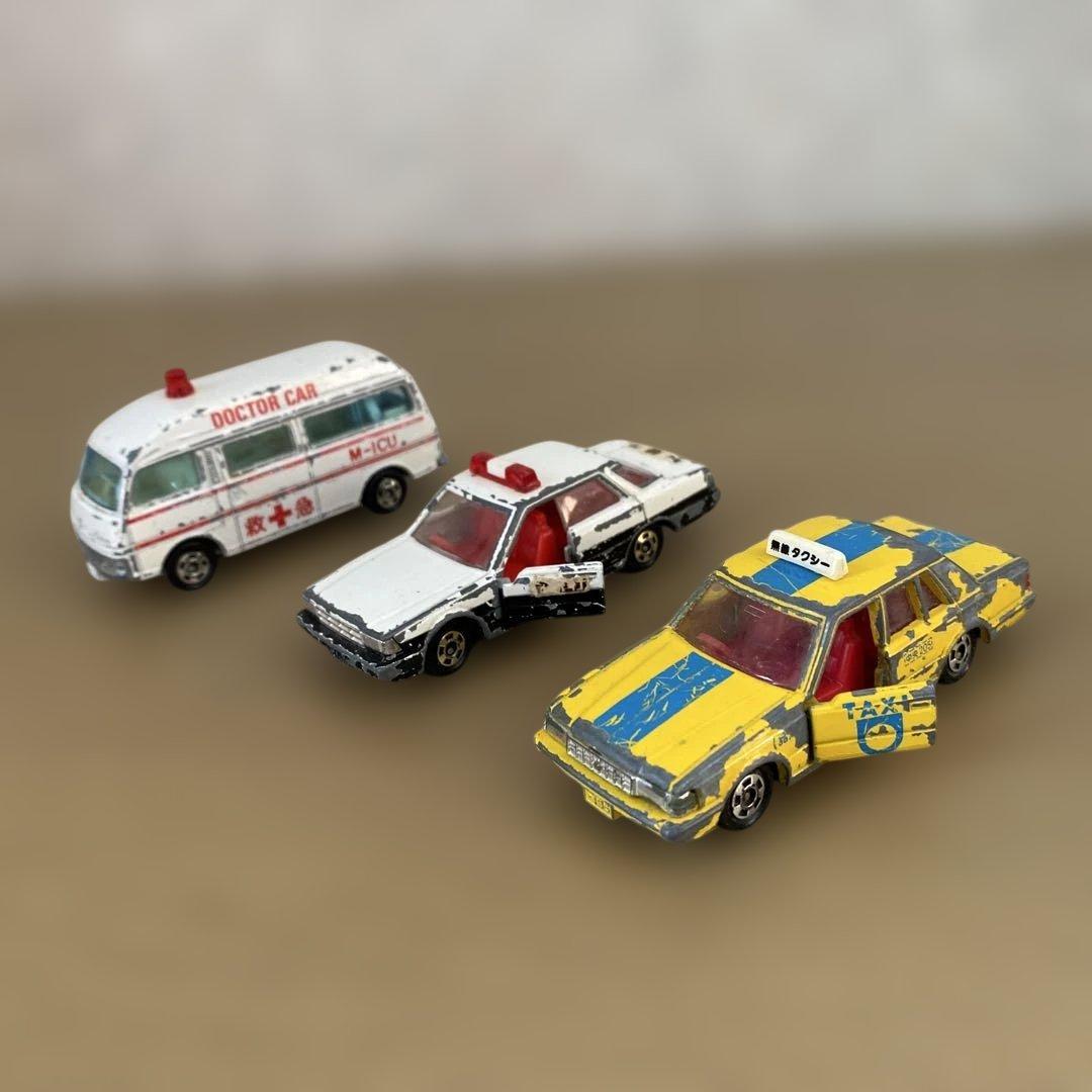 '80s〜'90s トミカ 働く車12台＆ダイカ　バス4台 日本製